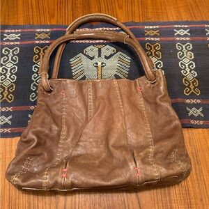 49 Square Miles Purse Kerouac Satchel Italian
Brown Leather Whipstitch Shoulder